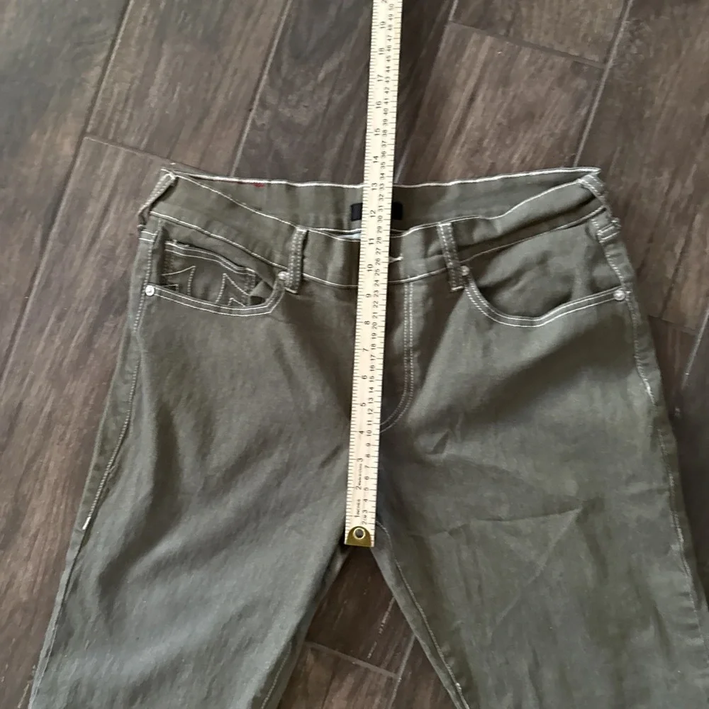 True Religion Geno Relaxed Slim Men Jeans 33 Green Stretch Denim 5 Pocket